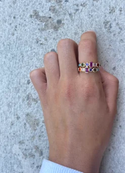 Susmie's Anastacia Geometric Ring< Stone | Golden