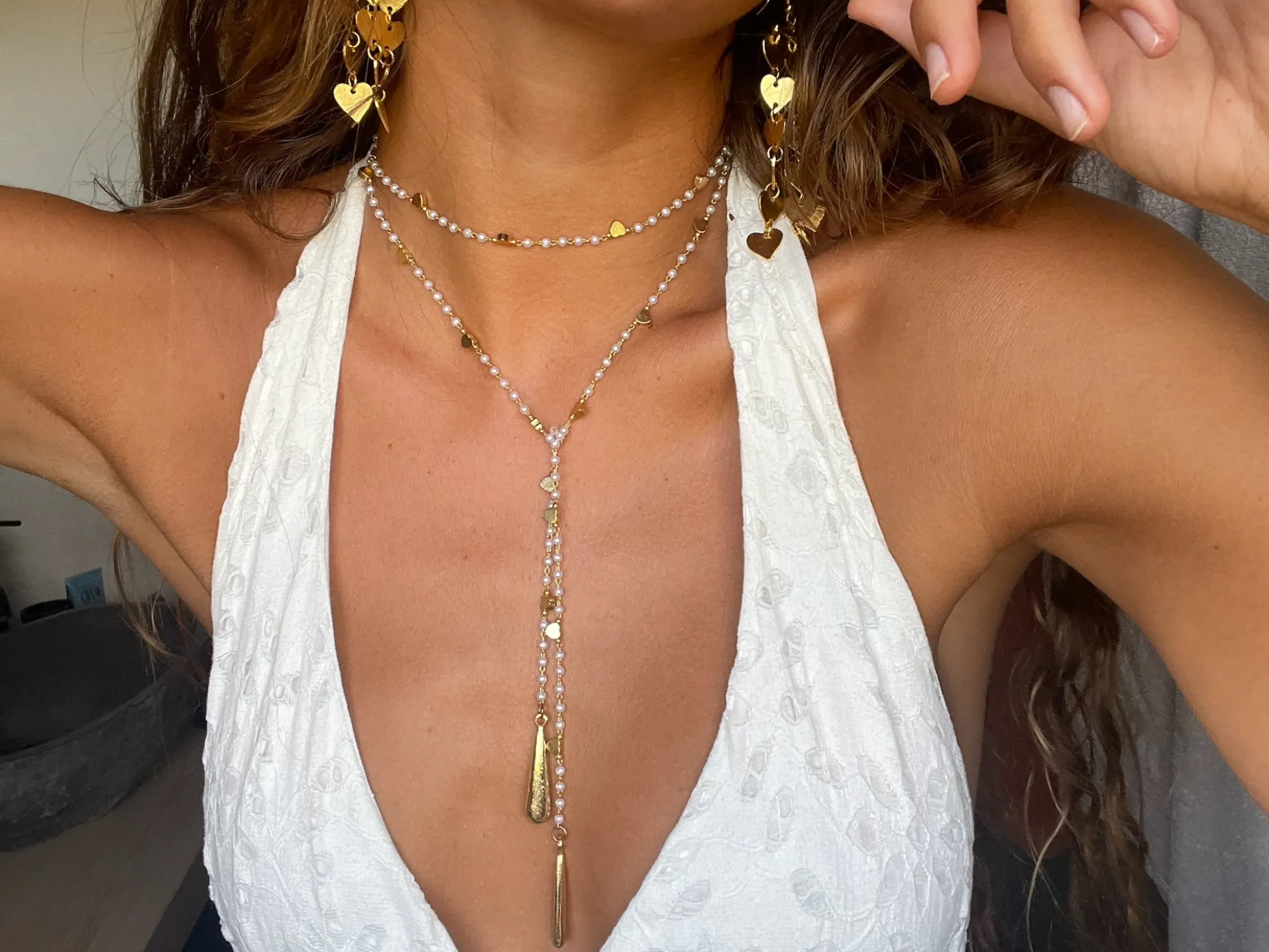 Susmie's Arena Hearts Necklace< Golden