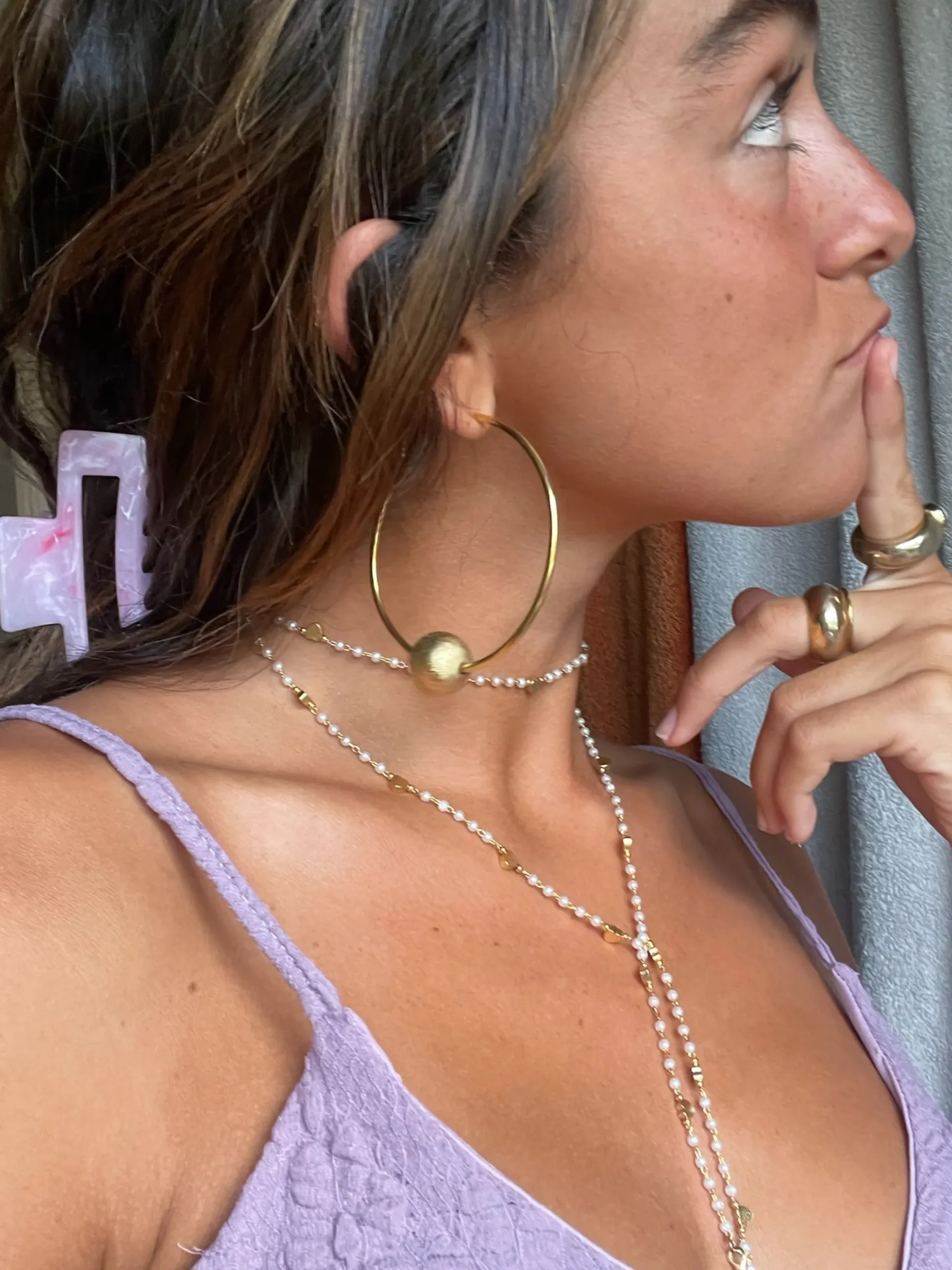 Susmie's Arena Hearts Necklace< Golden