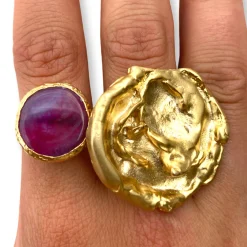 Susmie's Boogie Ring - Pink< Stone | Golden