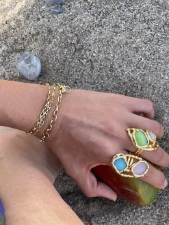 Susmie's Como el mar Green Ring< Stone | Golden