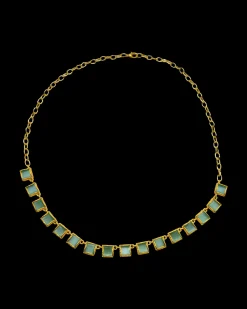 Susmie's Corazón Roto Light Blue Necklace< Stone | Golden