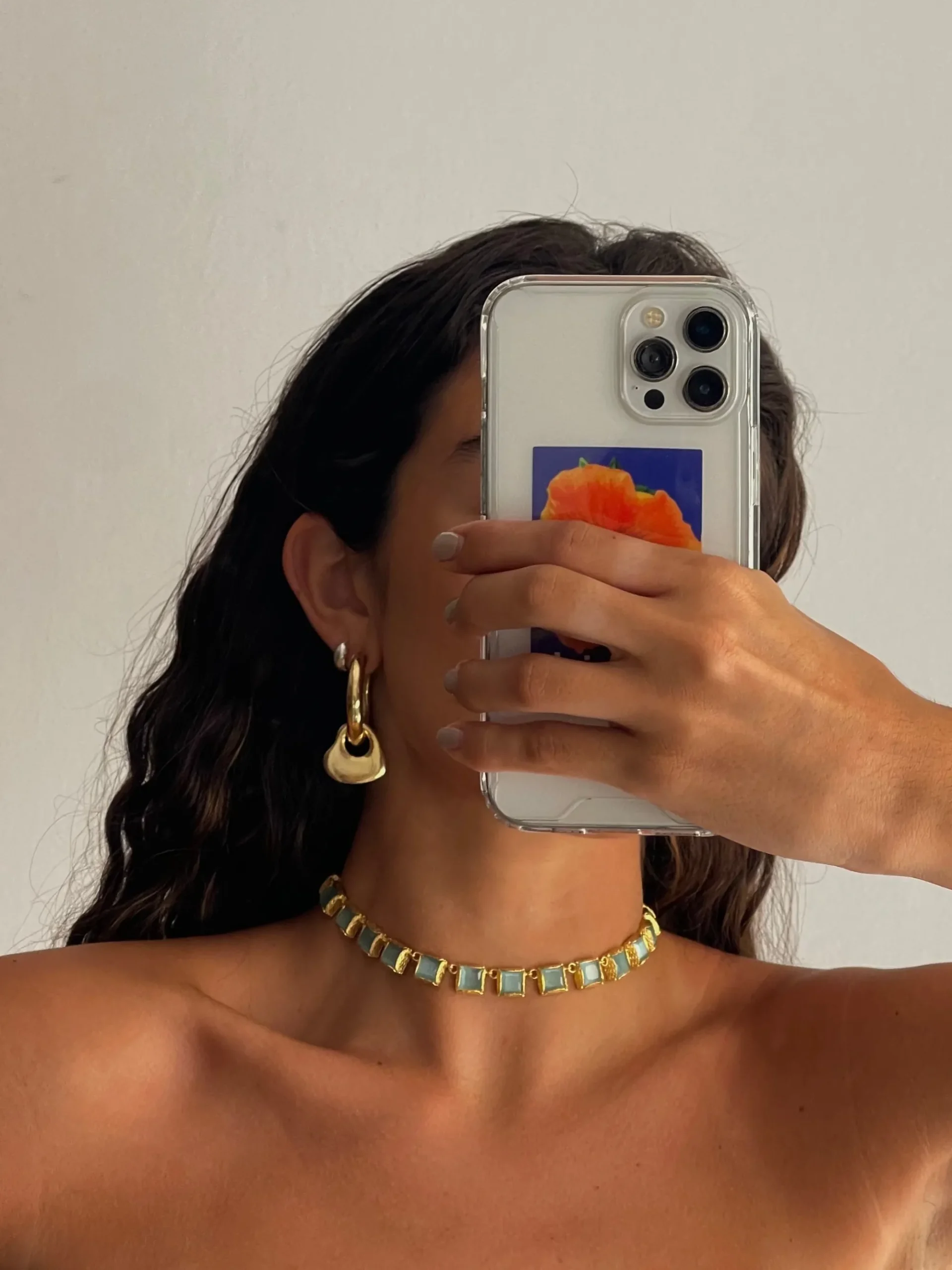 Susmie's Corazón Roto Light Blue Necklace< Stone | Golden