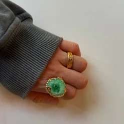 Susmie's Cosmos Green - Ring< Stone | Golden