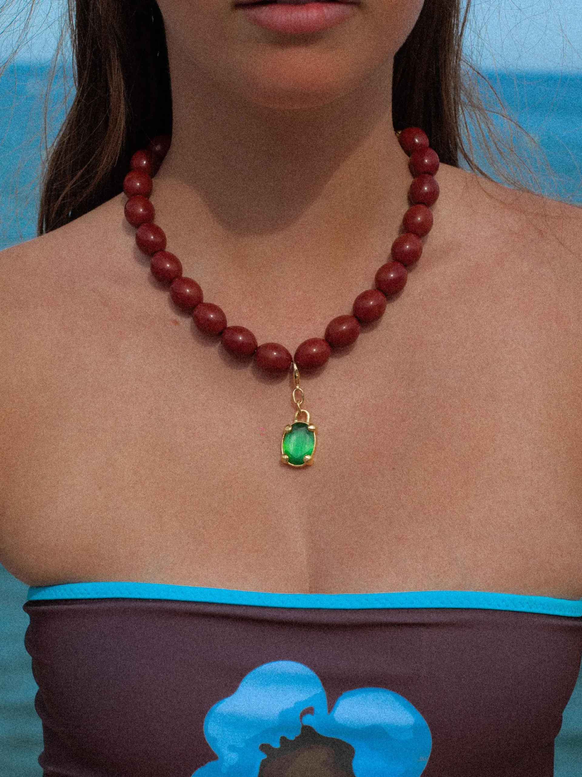 Susmie's Green Diamond Charm Gold< Mixed Necklaces | Golden