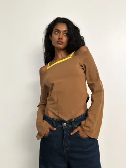 Susmie's Lifetime Rodeo Brown&Yellow T-Shirt< Tops