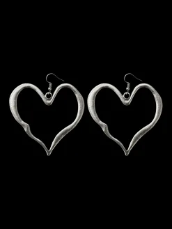 Susmie's Melted Heart Earrings Silver< Silver