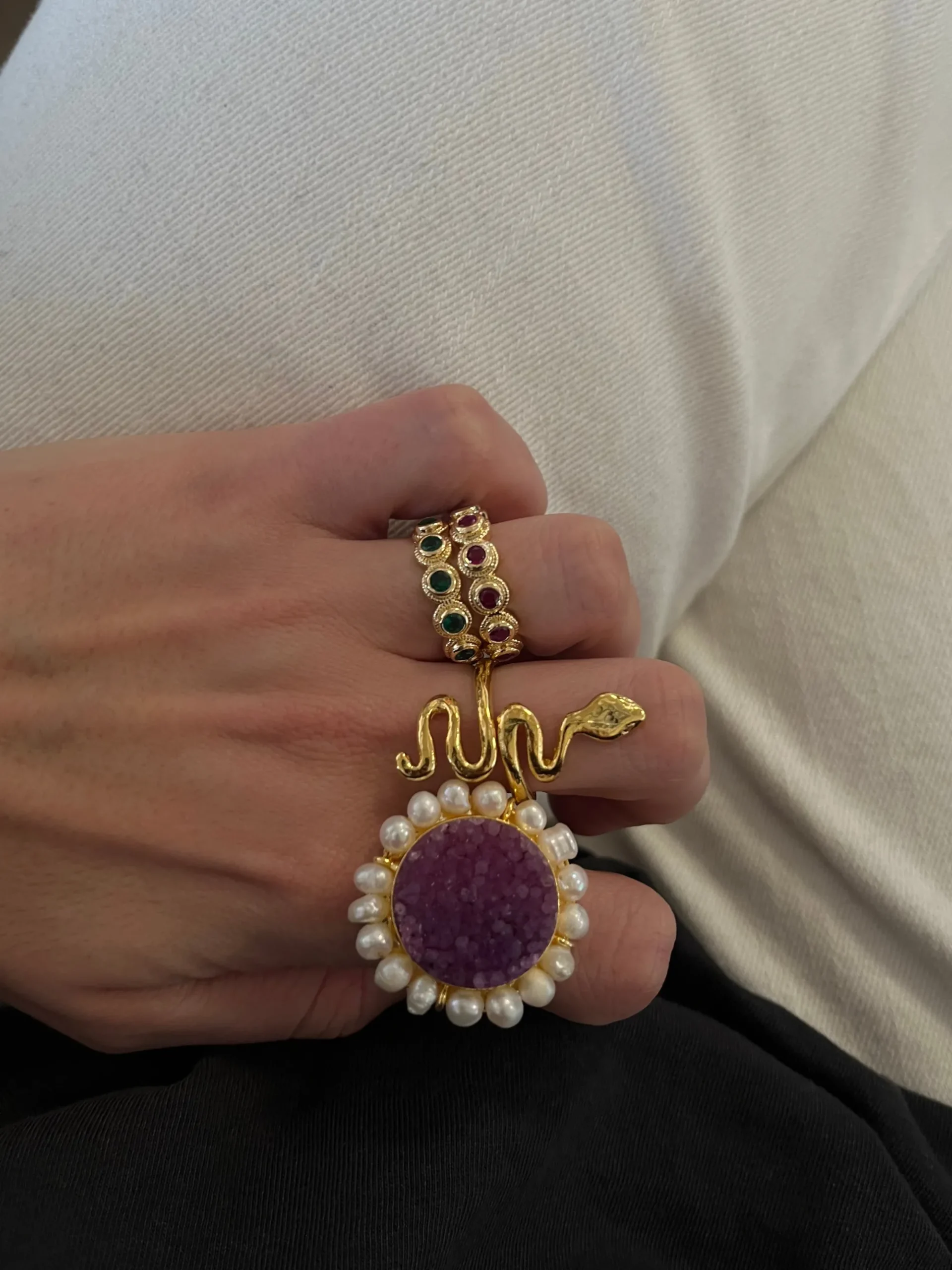 Susmie's NOMEOLVIDES Esmeralda Ring< Stone | Golden