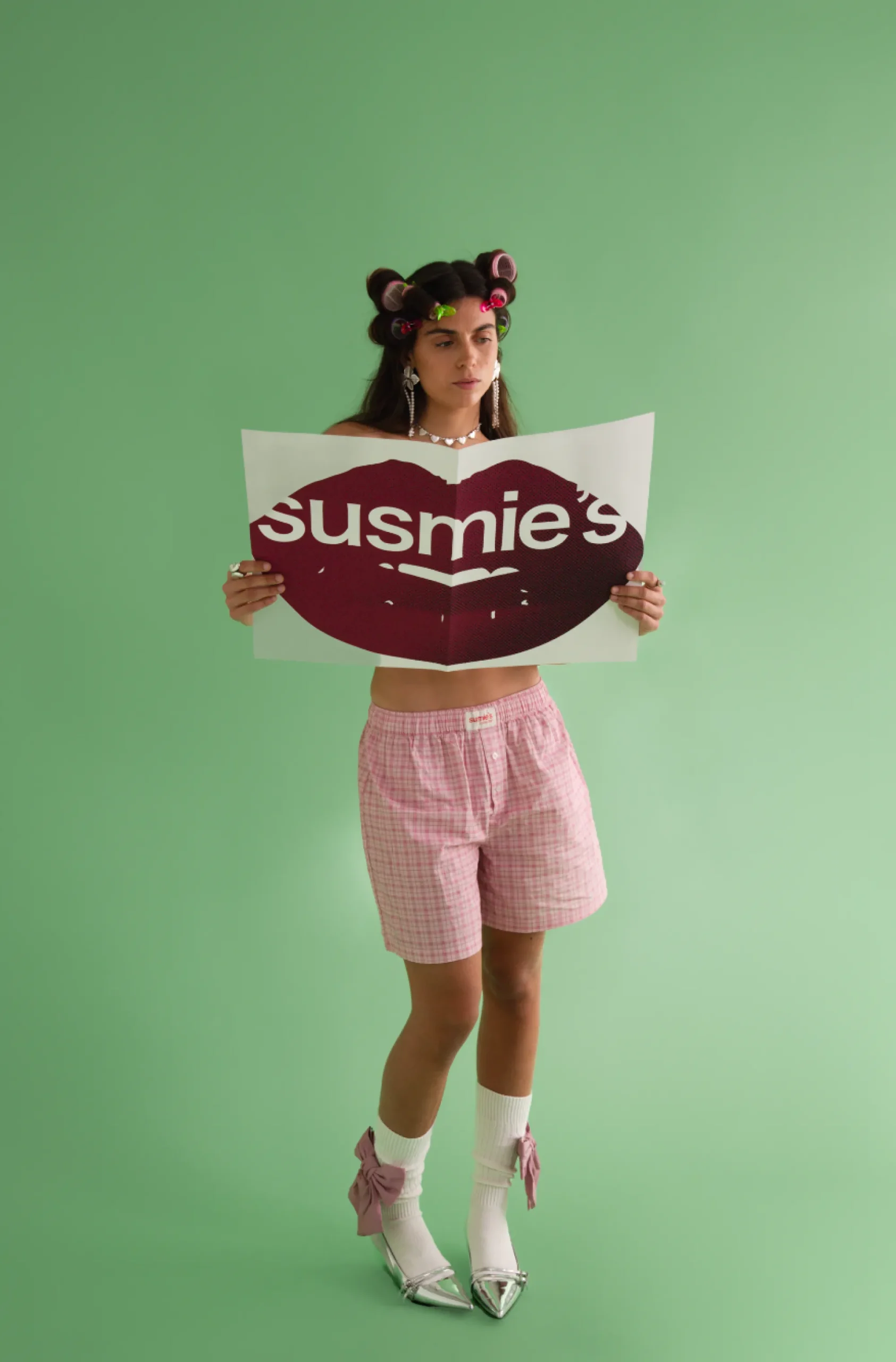 Susmie's Not from my Boyfriend Shorts Pink< Pants