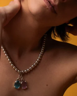Susmie's Pink Diamond Charm Silver< Mixed Necklaces | Silver