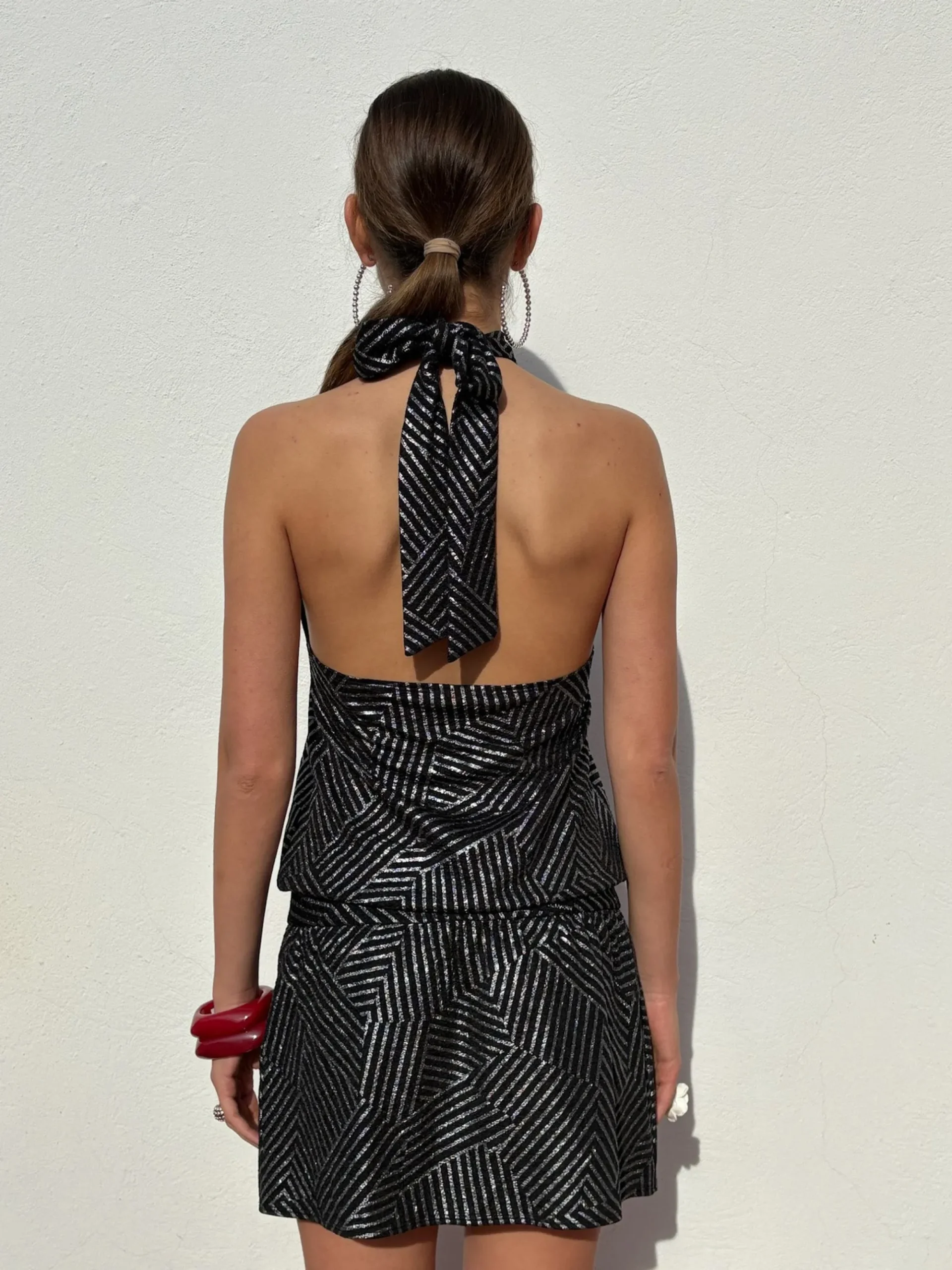 Susmie's Remansito Silver Stripes Dress< Dresses